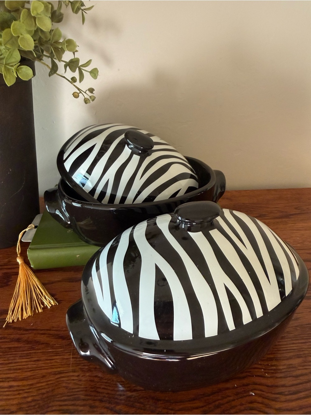 Celebrating HOME Zaza Zebra Mini Casseroles - Set of 2
